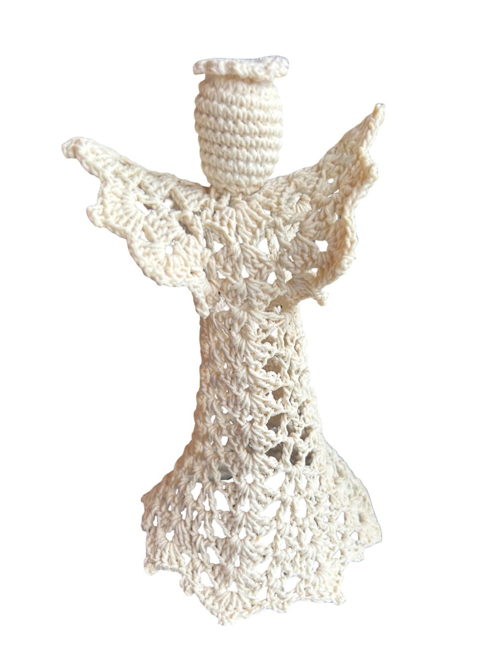 Vintage Handmade Starched Crochet Angel